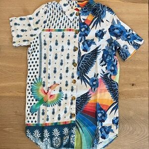FARM Rio 🌺 Surf Tropical Linen Button-Down